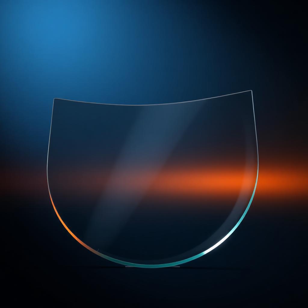 Custom curved bent glass panel