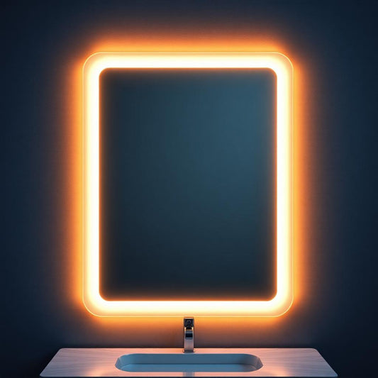 Backlit LED vanity mirror