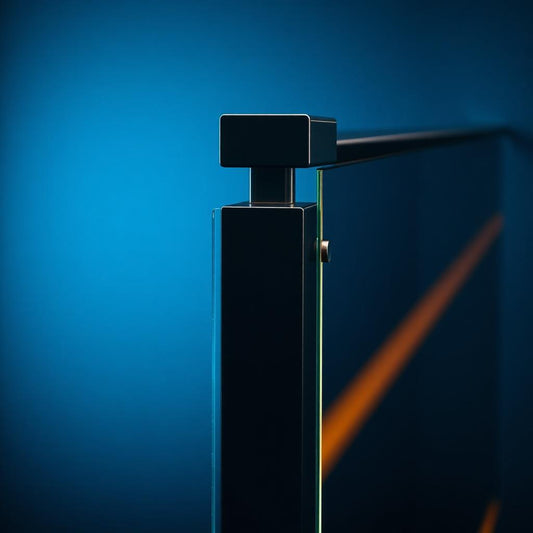 Frameless glass railing with stainless standoffs
