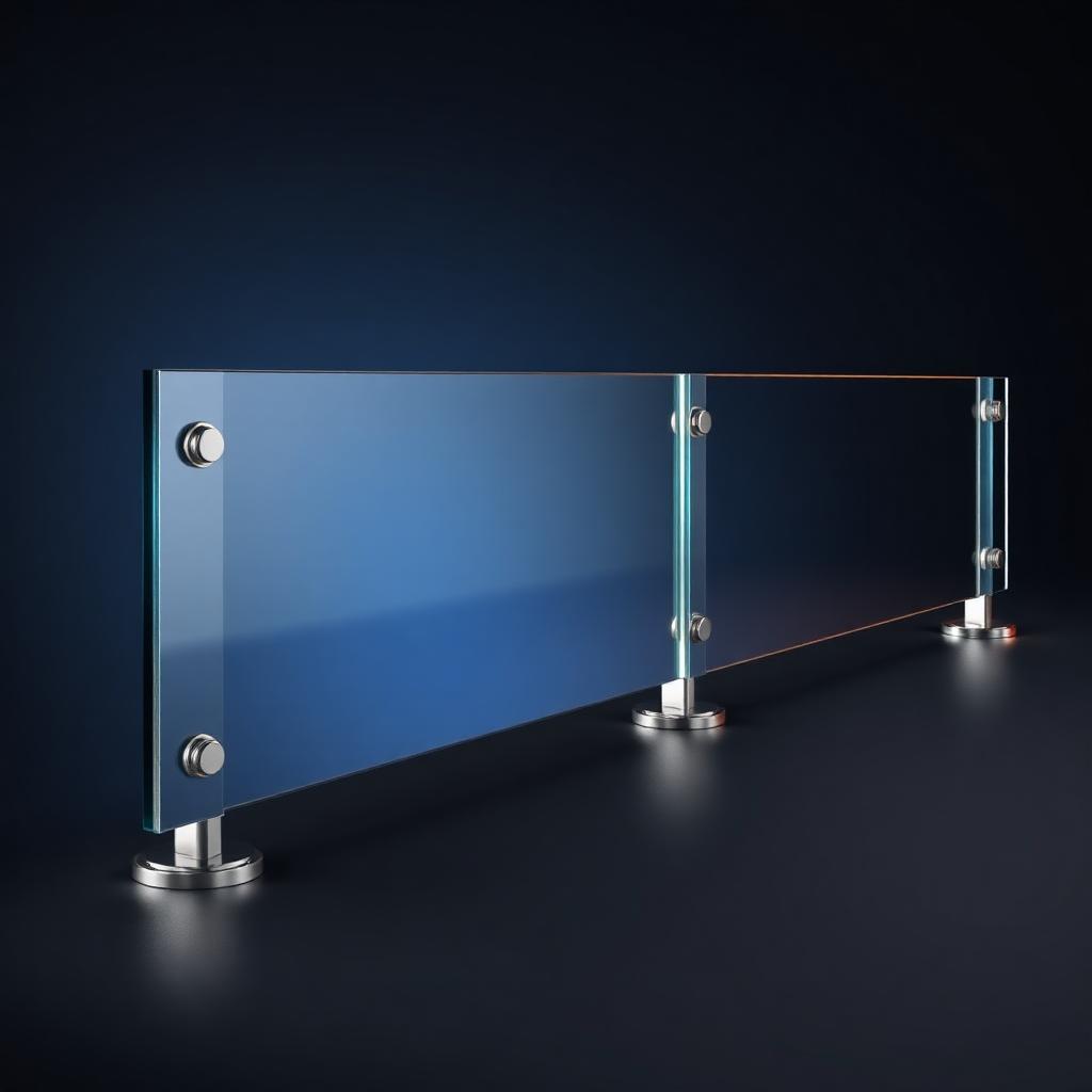 Standoff-mount glass guardrail