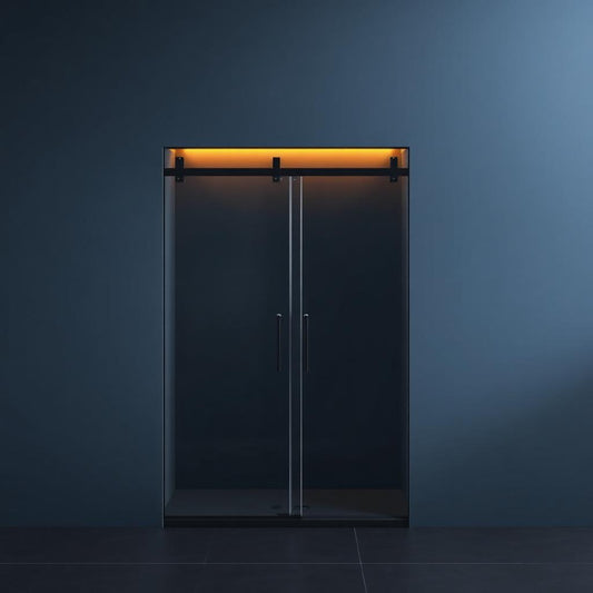 Barn-door bypass shower